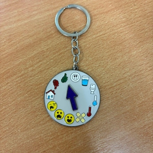 Communication Aid Feelings Keychain - Autism ADHD Non-Verbal PECS Visual Chart - Portable Emotions Cue Keyring - Lanyard Gift Idea