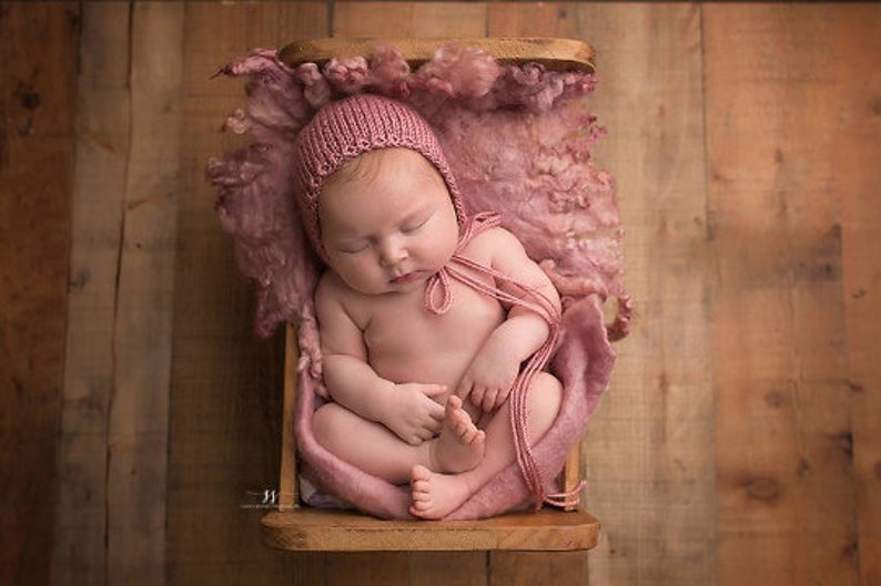 Classic Bonnet ANY Color newborn baby hat photography prop knit image 6