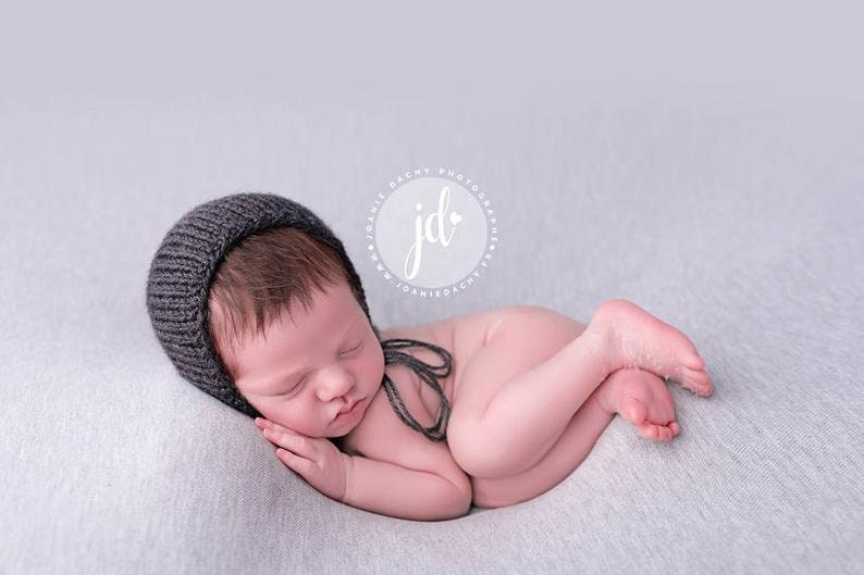 Classic Bonnet ANY Color newborn baby hat photography prop knit image 8