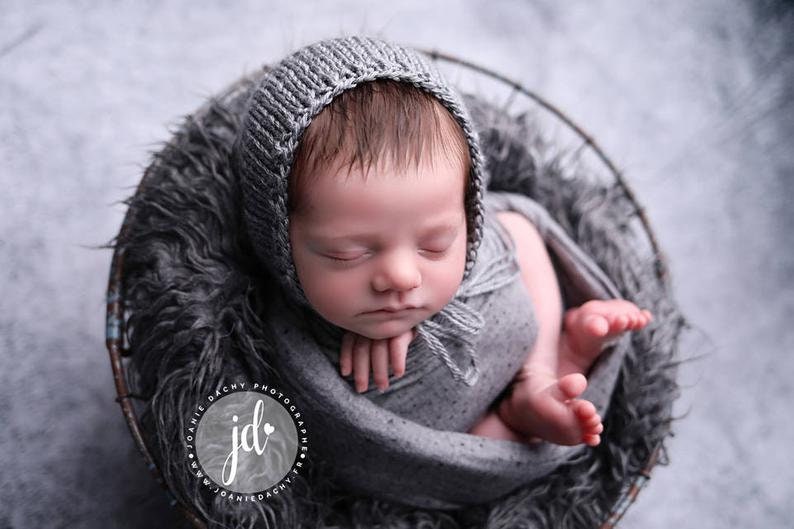 Classic Bonnet ANY Color newborn baby hat photography prop knit image 7