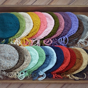 Classic Bonnet ANY Color, Newborn Baby Hat, hand knit custom boy girl gender neutral photography prop