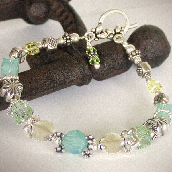 Swarovski Crystal Bracelet - Feminine Pastels, Sterling Silver