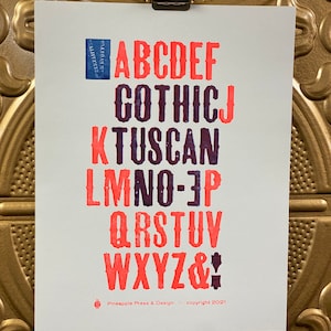 Type Specimen No.2 – Gothic Tuscan No. 3 Letterpress Broadside Print