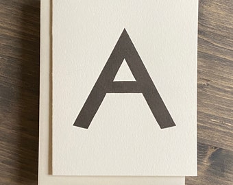 Custom Made Kabel Typeface Monogram Letterpress Card Set (10 cards)