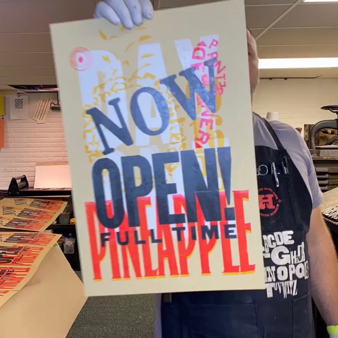 Pineapple Press DAY ONE Souvenir Letterpress Broadside Print Etsy