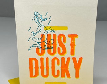 Just Ducky Letterpress Greeting Card