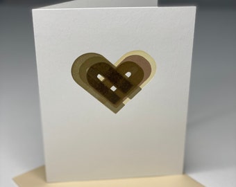 Heart U Letterpress Greeting Card (Multiple Colors)