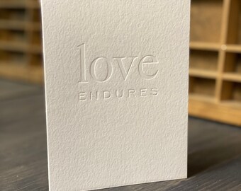 Love Endures Letterpress Greeting Card