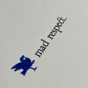 Mad Respect with cobalt bird Letterpress Greeting Card image 7