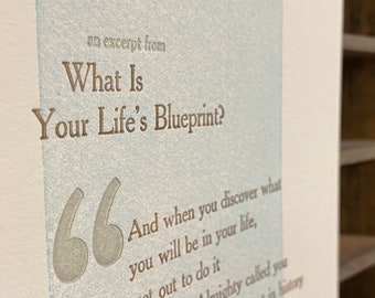 Dr Martin Luther King Jr, What is Your Life's Blueprint Letterpress Broadside Print