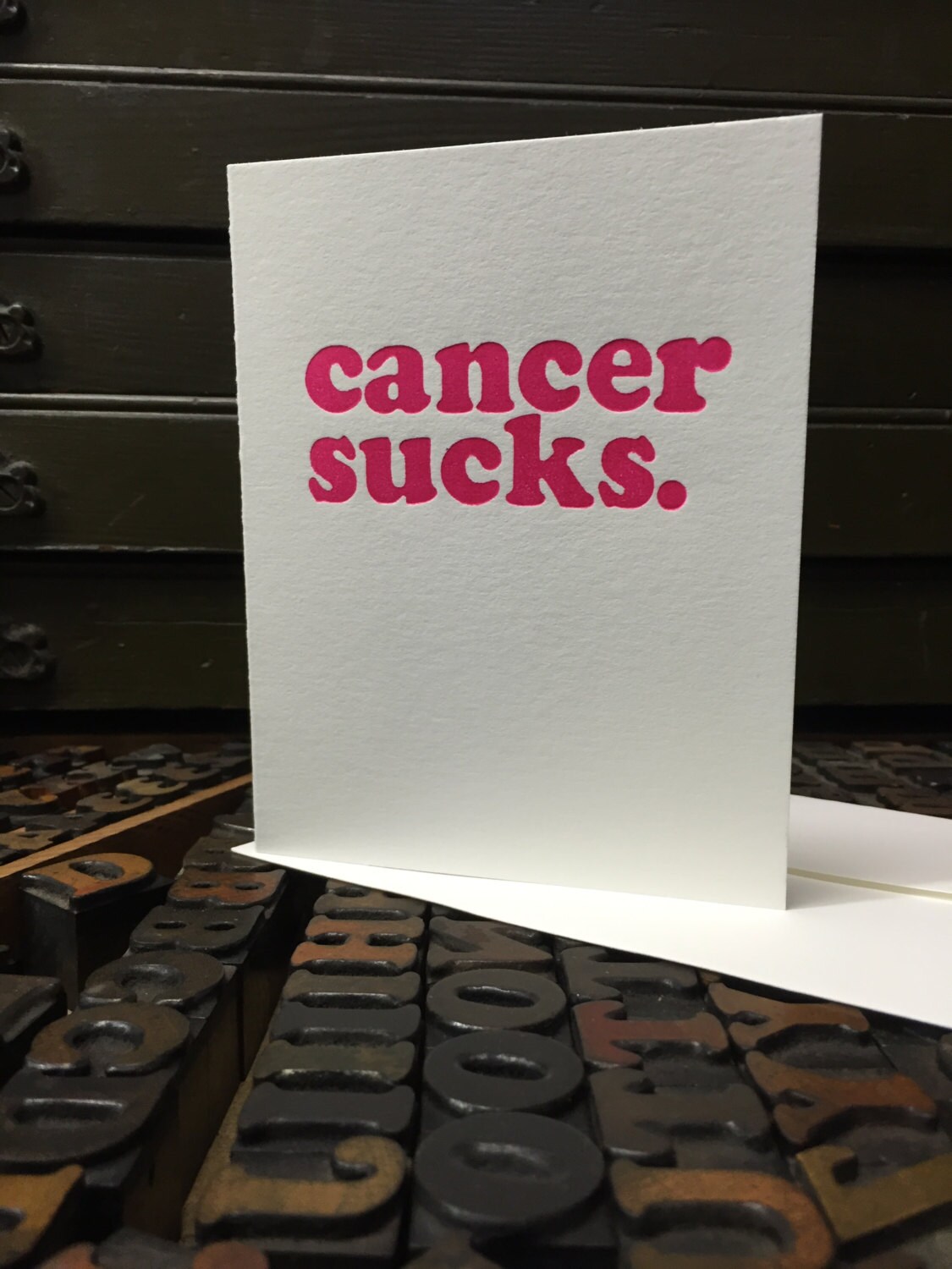 Letterpress Cancer Sucks Card Serie 2 Individual | Etsy