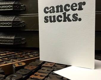 Letterpress Cancer Sucks Card - Series 1 - Individual