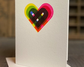 Heart U Letterpress Greeting Card (Pride)