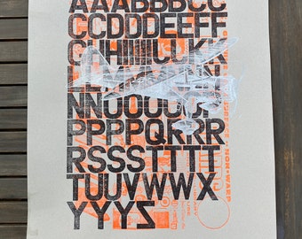 Industrial Type Specimen Letterpress Broadside Print