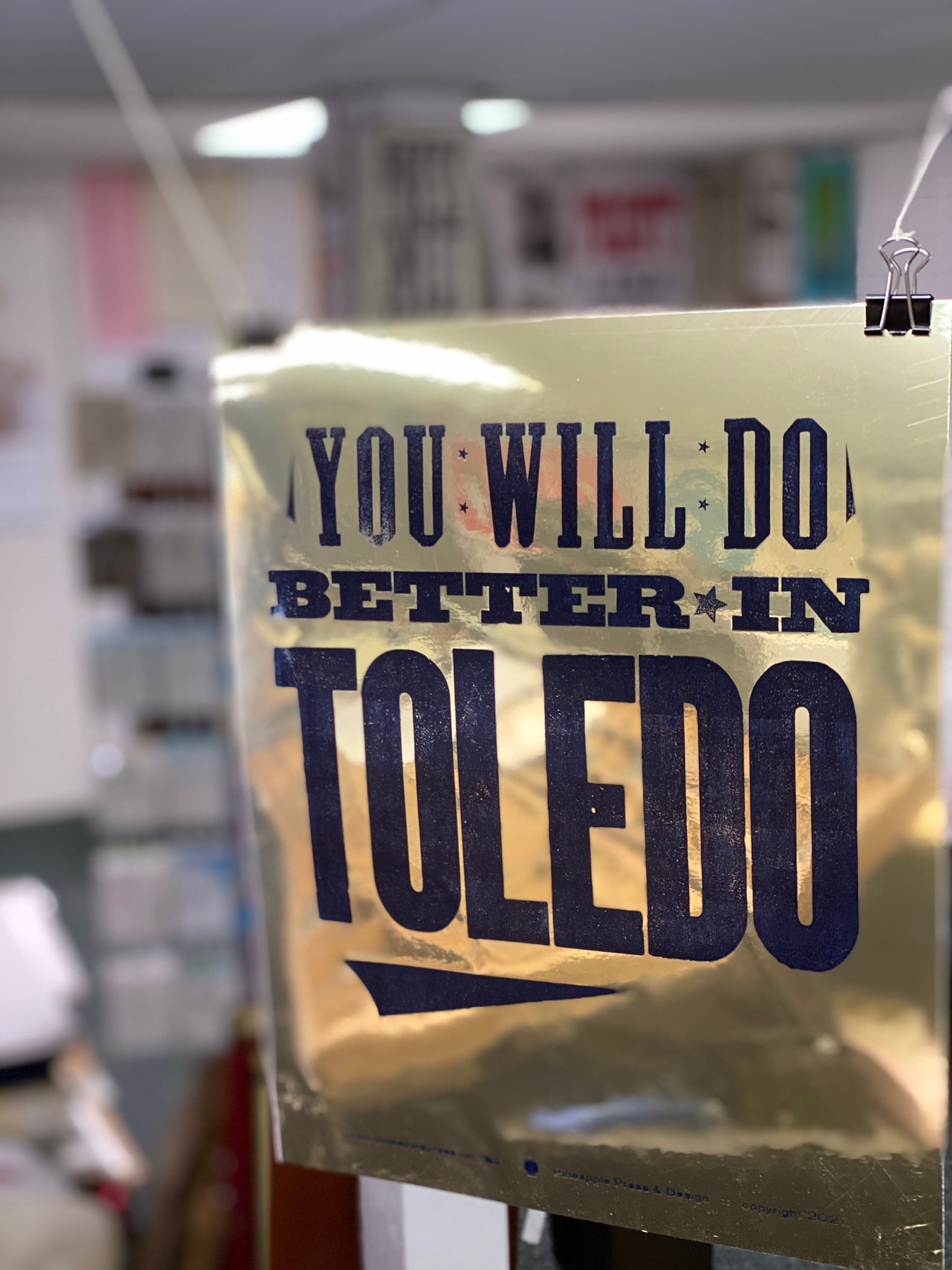 You Will Do Better In Toledo Gold Letterpress Poster Etsy
