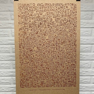 Letterpress Pied Type Poster No.03 Letterpress Breitseite (mehrere Farben)