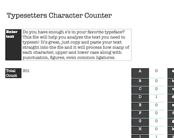 Typesetters Character Counter