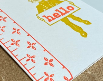 Hello - Individual Letterpress Card