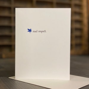 Mad Respect with cobalt bird Letterpress Greeting Card image 5