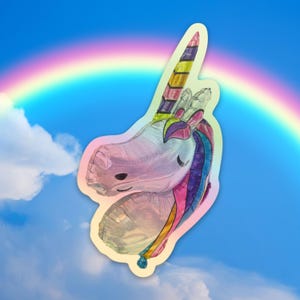 Unicorn Sticker - Magical Balloon Vinyl Sticker | 2 Finishes