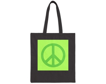 Neon Green Peace: Spread Love with Every Carry. Limited Edition Bag on Etsy! #FluorescentFashion #PeaceSign