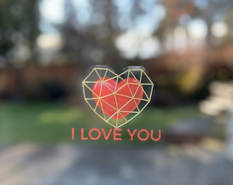 I love you - Mirror Cling - Mirror Decal - Window Cling - Window Decal - Reusable Sticker - Encouragement - Affirmations