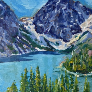 Enchantements, WA - Asguard Pass et Colchuck Lake, impression artistique de peinture à l'huile