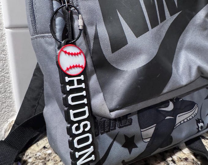 Basic Baseball Keychain personalized name tag bag tag Sports Gift Backpack key chain bag tag name keyring Custom gift for player