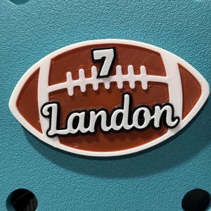 Bogg Bag Football Charm With Personalized Name and Number