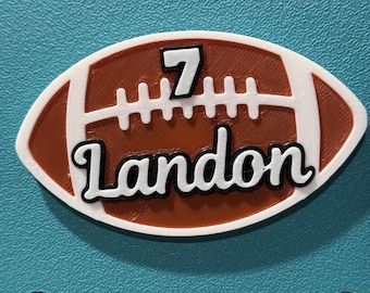 Bogg Bag Football Charm With Personalized Name and Number