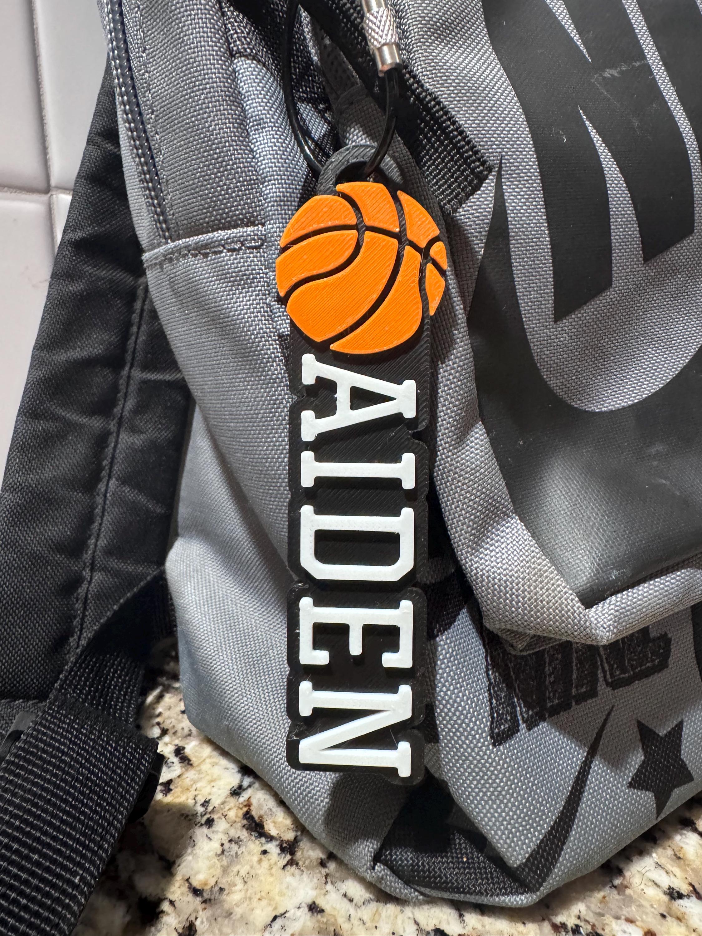 Backpack Key Chain Basketball Bag Tag / Keychain With Personalized Name Sports Gift ...