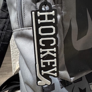 Hockey Bag Tag / Keychain with personalized name Sports Gift Backpack key chain bag tag name keyring Custom gift for player