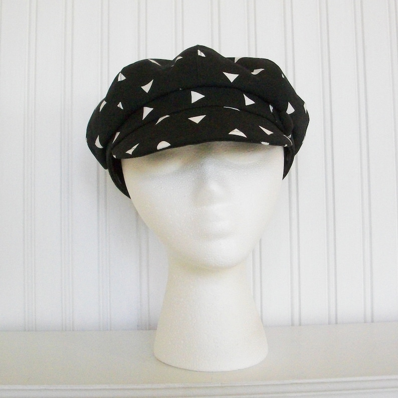 Black and White Newsboy Hat Womens Hat Made To Order Womens Newsboy Cap