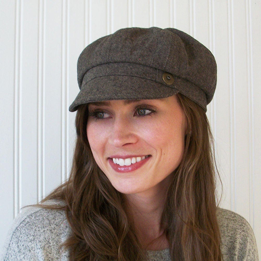 Brown Linen Newsboy Hat Womens Newsboy Cap Womens Hat Made Etsy