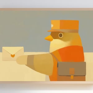 adorable dibujo de pájaro postal, Imprimible, Descarga digital, Decoración de pared, Decoración de guardería, Decoración del hogar, Imprimible