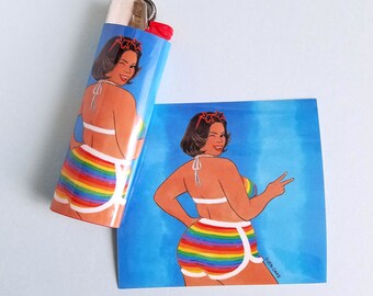 Lighter wrap sticker - Rainbow Babe - vinyl sticker