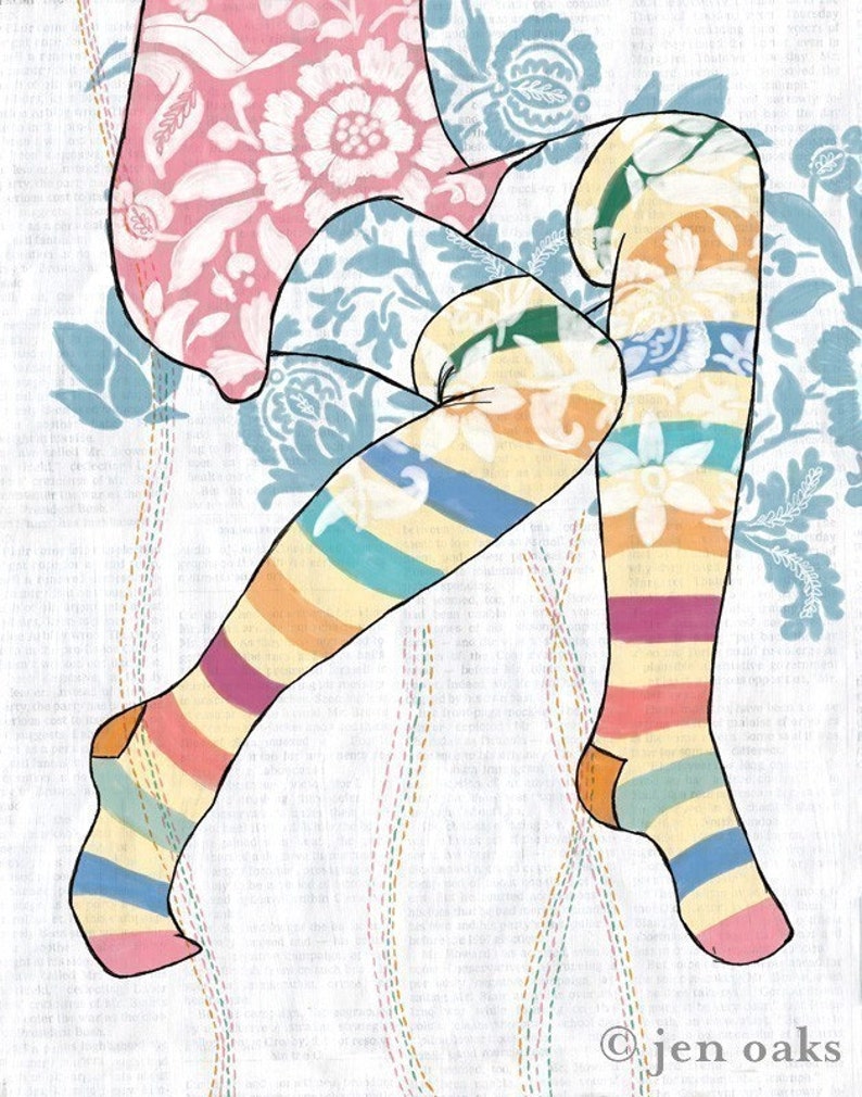Striped Socks art print image 1