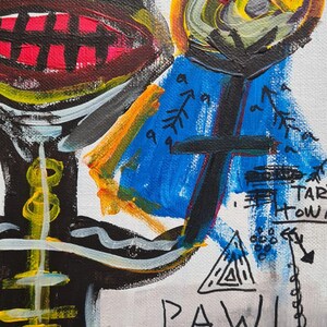oleo sobre tela al carton al estilo del artista jean michel basquiat image 3