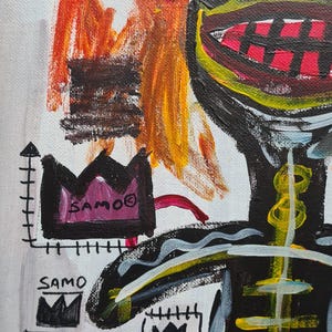 oleo sobre tela al carton al estilo del artista jean michel basquiat image 2