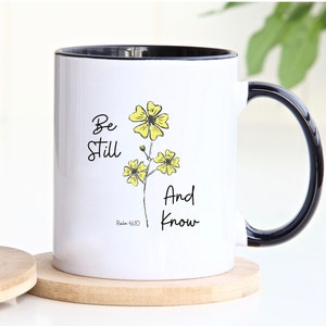 Be Still and Know Christian Mug Bible Verse Mug Psalm 46 for Bible Study Gift for Daily Affirmation, Faith Coffee Mug, Chrisitan Cup