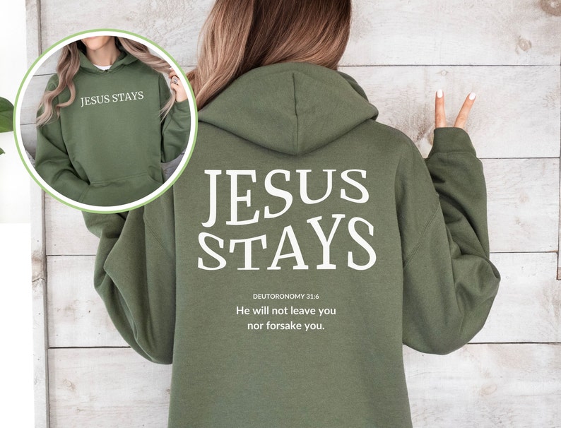 Jesus Hoodie Bible Study Sweatshirt for Her, Deuteronomy 31 6 Bible