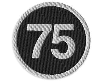75 Iron-On Embroidered Patch | Marfa Black