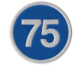 75 Iron-On Embroidered Patch | Marfa Twilight Blue