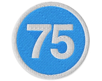 75 Iron-On Embroidered Patch | Marfa Powder Blue