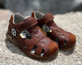 Handmade Leather Toddler Sandals: Orthopedic Arch Support Shoes