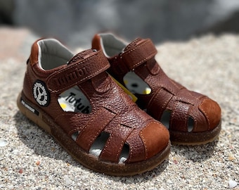 Toddler Sandals | Boys Leather Shoes | Orthopedic Shoes | Arch Support Insole | Oxford Sandals | Anti-Shock Sole | European Kids Shoes