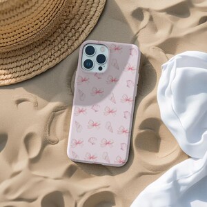 Pink Coquette Seashell Phone Case, Girly Aesthetic, Cute and Preppy, iPhone 15 14 13 12 11 Pro Max 8 Plus X, Samsung Galaxy S24 S23 Ultra