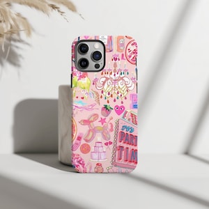 Party Girl Coquette Collage Phone Case, Cute and Trendy Aesthetic, iPhone 16 15 14 13 12 11 Pro Max Plus X, Samsung Galaxy S23 S22 S20 Ultra