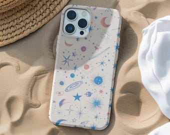 Custodia per telefono con costellazione, ciondolo celeste, regalo per gli amanti dell'astrologia, per iPhone 16, 15, 14, 13, 12, 11 Pro Max, 8 Plus X, Samsung Galaxy S24, S23, S22