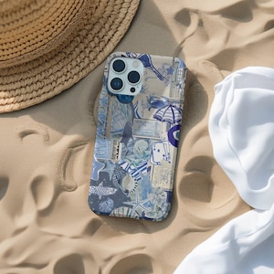 Custodia per telefono Blue Ocean Coquette Collage, vibrazioni costiere, carina e preppy, iPhone 16 15 14 13 12 11 Pro Max 8 Plus X Samsung Galaxy S23 S22 S21